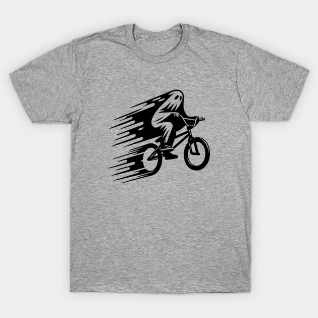 Halloween Ghost BMX rider T-Shirt by Bstro Design Works